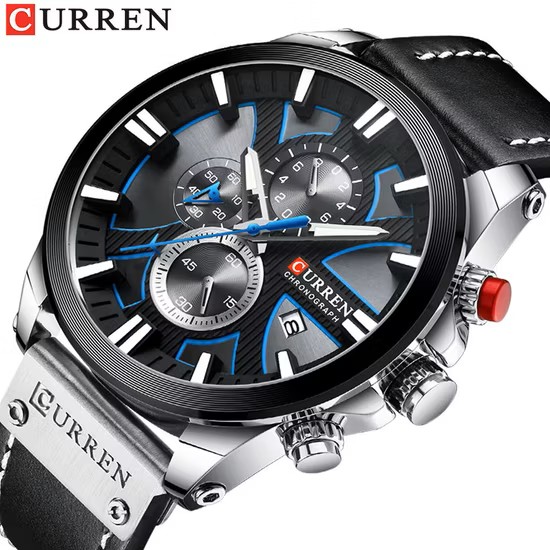 Clock-Quartz-Watch-Curren-8346-Brand-Men-Luxury-Luminous-Leather-Waterproof-Sport